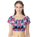 Tropical Flowers Turtles CBDOilPrincess Edf1ea6f-2cc5-4f0b-a5cc-9c146c7d79e4 Short Sleeve Crop Top