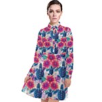 Tropical Flowers Turtles CBDOilPrincess Edf1ea6f-2cc5-4f0b-a5cc-9c146c7d79e4 Long Sleeve Chiffon Shirt Dress