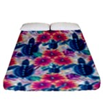 Tropical Flowers Turtles CBDOilPrincess Edf1ea6f-2cc5-4f0b-a5cc-9c146c7d79e4 Fitted Sheet (Queen Size)