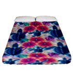 Tropical Flowers Turtles CBDOilPrincess Edf1ea6f-2cc5-4f0b-a5cc-9c146c7d79e4 Fitted Sheet (King Size)