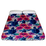 Tropical Flowers Turtles CBDOilPrincess Edf1ea6f-2cc5-4f0b-a5cc-9c146c7d79e4 Fitted Sheet (California King Size)