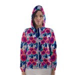 Tropical Flowers Turtles CBDOilPrincess Edf1ea6f-2cc5-4f0b-a5cc-9c146c7d79e4 Women s Hooded Windbreaker