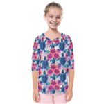 Tropical Flowers Turtles CBDOilPrincess Edf1ea6f-2cc5-4f0b-a5cc-9c146c7d79e4 Kids  Quarter Sleeve Raglan Tee