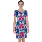 Tropical Flowers Turtles CBDOilPrincess Edf1ea6f-2cc5-4f0b-a5cc-9c146c7d79e4 Short Sleeve Nightdress