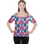 Tropical Flowers Turtles CBDOilPrincess Edf1ea6f-2cc5-4f0b-a5cc-9c146c7d79e4 Cutout Shoulder Tee