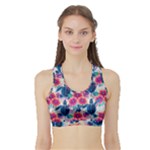 Tropical Flowers Turtles CBDOilPrincess Edf1ea6f-2cc5-4f0b-a5cc-9c146c7d79e4 Sports Bra with Border
