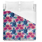 Tropical Flowers Turtles CBDOilPrincess Edf1ea6f-2cc5-4f0b-a5cc-9c146c7d79e4 Duvet Cover (Queen Size)