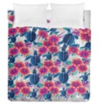 Tropical Flowers Turtles CBDOilPrincess Edf1ea6f-2cc5-4f0b-a5cc-9c146c7d79e4 Duvet Cover Double Side (Queen Size)