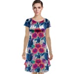 Tropical Flowers Turtles CBDOilPrincess Edf1ea6f-2cc5-4f0b-a5cc-9c146c7d79e4 Cap Sleeve Nightdress