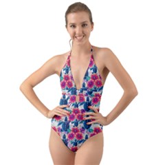 Halter Cut-Out One Piece Swimsuit 