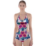 Tropical Flowers Turtles CBDOilPrincess Edf1ea6f-2cc5-4f0b-a5cc-9c146c7d79e4 Cut-Out One Piece Swimsuit