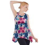 Tropical Flowers Turtles CBDOilPrincess Edf1ea6f-2cc5-4f0b-a5cc-9c146c7d79e4 Side Drop Tank Tunic