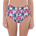 Tropical Flowers Turtles CBDOilPrincess Edf1ea6f-2cc5-4f0b-a5cc-9c146c7d79e4 Reversible High-Waist Bikini Bottoms