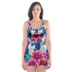 Tropical Flowers Turtles CBDOilPrincess Edf1ea6f-2cc5-4f0b-a5cc-9c146c7d79e4 Skater Dress Swimsuit