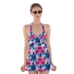 Tropical Flowers Turtles CBDOilPrincess Edf1ea6f-2cc5-4f0b-a5cc-9c146c7d79e4 Halter Dress Swimsuit 