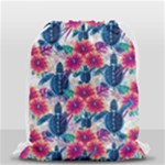 Tropical Flowers Turtles CBDOilPrincess Edf1ea6f-2cc5-4f0b-a5cc-9c146c7d79e4 Drawstring Bag (Small)