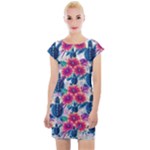 Tropical Flowers Turtles CBDOilPrincess Edf1ea6f-2cc5-4f0b-a5cc-9c146c7d79e4 Cap Sleeve Bodycon Dress