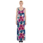 Tropical Flowers Turtles CBDOilPrincess Edf1ea6f-2cc5-4f0b-a5cc-9c146c7d79e4 Thigh Split Maxi Dress