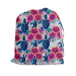 Tropical Flowers Turtles CBDOilPrincess Edf1ea6f-2cc5-4f0b-a5cc-9c146c7d79e4 Drawstring Pouch (2XL)