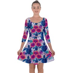 Quarter Sleeve Skater Dress 