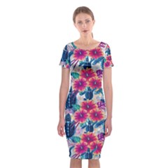 Classic Short Sleeve Midi Dress Front Classic Short Sleeve Midi Dress Front