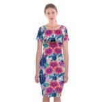 Tropical Flowers Turtles CBDOilPrincess Edf1ea6f-2cc5-4f0b-a5cc-9c146c7d79e4 Classic Short Sleeve Midi Dress