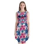 Tropical Flowers Turtles CBDOilPrincess Edf1ea6f-2cc5-4f0b-a5cc-9c146c7d79e4 Sleeveless Chiffon Dress  