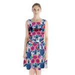 Tropical Flowers Turtles CBDOilPrincess Edf1ea6f-2cc5-4f0b-a5cc-9c146c7d79e4 Sleeveless Waist Tie Chiffon Dress