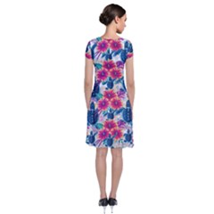 Short Sleeve Front Wrap Dress 