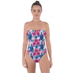 Tropical Flowers Turtles CBDOilPrincess Edf1ea6f-2cc5-4f0b-a5cc-9c146c7d79e4 Tie Back One Piece Swimsuit