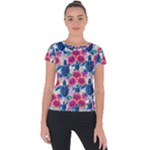 Tropical Flowers Turtles CBDOilPrincess Edf1ea6f-2cc5-4f0b-a5cc-9c146c7d79e4 Short Sleeve Sports Top 