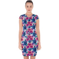 Capsleeve Drawstring Dress  