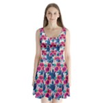 Tropical Flowers Turtles CBDOilPrincess Edf1ea6f-2cc5-4f0b-a5cc-9c146c7d79e4 Split Back Mini Dress 