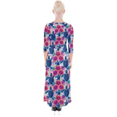 Quarter Sleeve Wrap Maxi Dress 