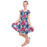 Tropical Flowers Turtles CBDOilPrincess Edf1ea6f-2cc5-4f0b-a5cc-9c146c7d79e4 Kids  Short Sleeve Dress