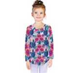 Tropical Flowers Turtles CBDOilPrincess Edf1ea6f-2cc5-4f0b-a5cc-9c146c7d79e4 Kids  Long Sleeve Tee