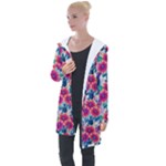Tropical Flowers Turtles CBDOilPrincess Edf1ea6f-2cc5-4f0b-a5cc-9c146c7d79e4 Longline Hooded Cardigan