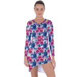 Tropical Flowers Turtles CBDOilPrincess Edf1ea6f-2cc5-4f0b-a5cc-9c146c7d79e4 Asymmetric Cut-Out Shift Dress