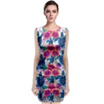 Tropical Flowers Turtles CBDOilPrincess Edf1ea6f-2cc5-4f0b-a5cc-9c146c7d79e4 Sleeveless Velvet Midi Dress