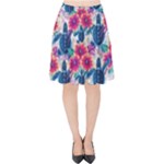 Tropical Flowers Turtles CBDOilPrincess Edf1ea6f-2cc5-4f0b-a5cc-9c146c7d79e4 Velvet High Waist Skirt