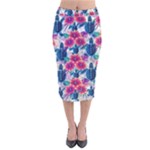Tropical Flowers Turtles CBDOilPrincess Edf1ea6f-2cc5-4f0b-a5cc-9c146c7d79e4 Velvet Midi Pencil Skirt