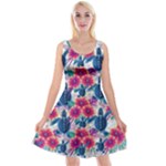 Tropical Flowers Turtles CBDOilPrincess Edf1ea6f-2cc5-4f0b-a5cc-9c146c7d79e4 Reversible Velvet Sleeveless Dress