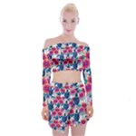 Tropical Flowers Turtles CBDOilPrincess Edf1ea6f-2cc5-4f0b-a5cc-9c146c7d79e4 Off Shoulder Top with Mini Skirt Set