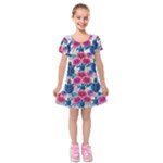 Tropical Flowers Turtles CBDOilPrincess Edf1ea6f-2cc5-4f0b-a5cc-9c146c7d79e4 Kids  Short Sleeve Velvet Dress