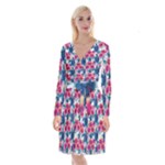 Tropical Flowers Turtles CBDOilPrincess Edf1ea6f-2cc5-4f0b-a5cc-9c146c7d79e4 Long Sleeve Velvet Front Wrap Dress