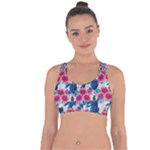 Tropical Flowers Turtles CBDOilPrincess Edf1ea6f-2cc5-4f0b-a5cc-9c146c7d79e4 Cross String Back Sports Bra