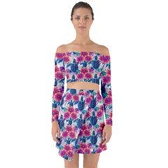 Off Shoulder Top with Skirt Set 
