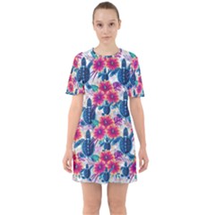 Sixties Short Sleeve Mini Dress 