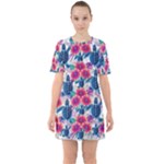 Tropical Flowers Turtles CBDOilPrincess Edf1ea6f-2cc5-4f0b-a5cc-9c146c7d79e4 Sixties Short Sleeve Mini Dress