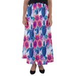 Tropical Flowers Turtles CBDOilPrincess Edf1ea6f-2cc5-4f0b-a5cc-9c146c7d79e4 Flared Maxi Skirt